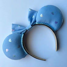 Load image into Gallery viewer, Blue Iridescent Hearts Ears