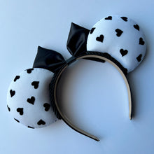 Load image into Gallery viewer, Black Velvet Hearts Ears