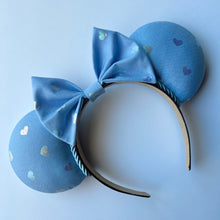 Load image into Gallery viewer, Blue Iridescent Hearts Ears
