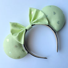 Load image into Gallery viewer, Green Iridescent Hearts Ears