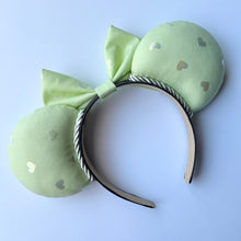 Load image into Gallery viewer, Green Iridescent Hearts Ears