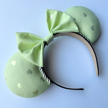 Load image into Gallery viewer, Green Iridescent Hearts Ears