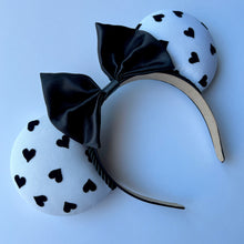 Load image into Gallery viewer, Black Velvet Hearts Ears