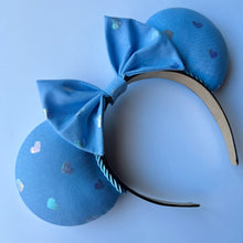Load image into Gallery viewer, Blue Iridescent Hearts Ears